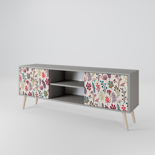 AUTUMN SUNDRIES 2-Door TV Stand in Grey Finish