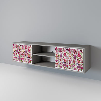 PETAL GARDEN Mobile TV a 2 Ante in Finitura Grigia