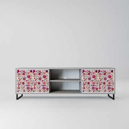 PETAL GARDEN Mobile TV a 2 Ante in Finitura Grigia