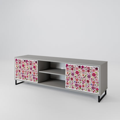 PETAL GARDEN Mobile TV a 2 Ante in Finitura Grigia