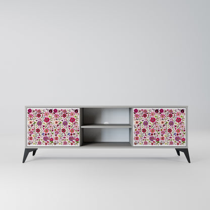 PETAL GARDEN Mobile TV a 2 Ante in Finitura Grigia
