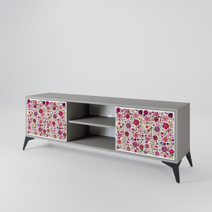 PETAL GARDEN Mobile TV a 2 Ante in Finitura Grigia