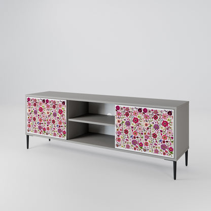 PETAL GARDEN Mobile TV a 2 Ante in Finitura Grigia