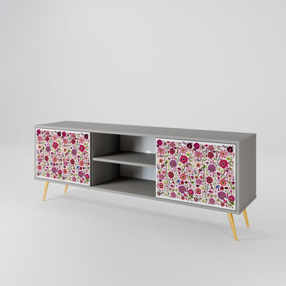 PETAL GARDEN Mobile TV a 2 Ante in Finitura Grigia