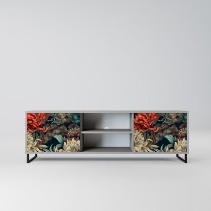 SPROUTING GRACE 2-Door TV Stand in Grey Finish