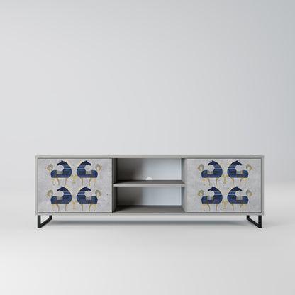 MAJESTIC STEED 2-Door TV Stand in Grey Finish