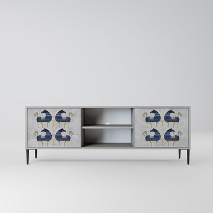 MAJESTIC STEED 2-Door TV Stand in Grey Finish