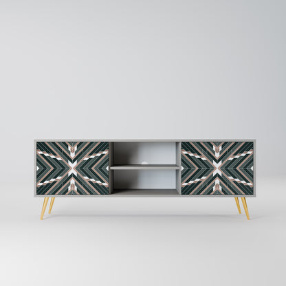 DIMENSION DELIGHTS 2-Door TV Stand in Grey Finish