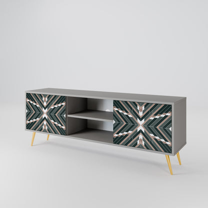 DIMENSION DELIGHTS 2-Door TV Stand in Grey Finish