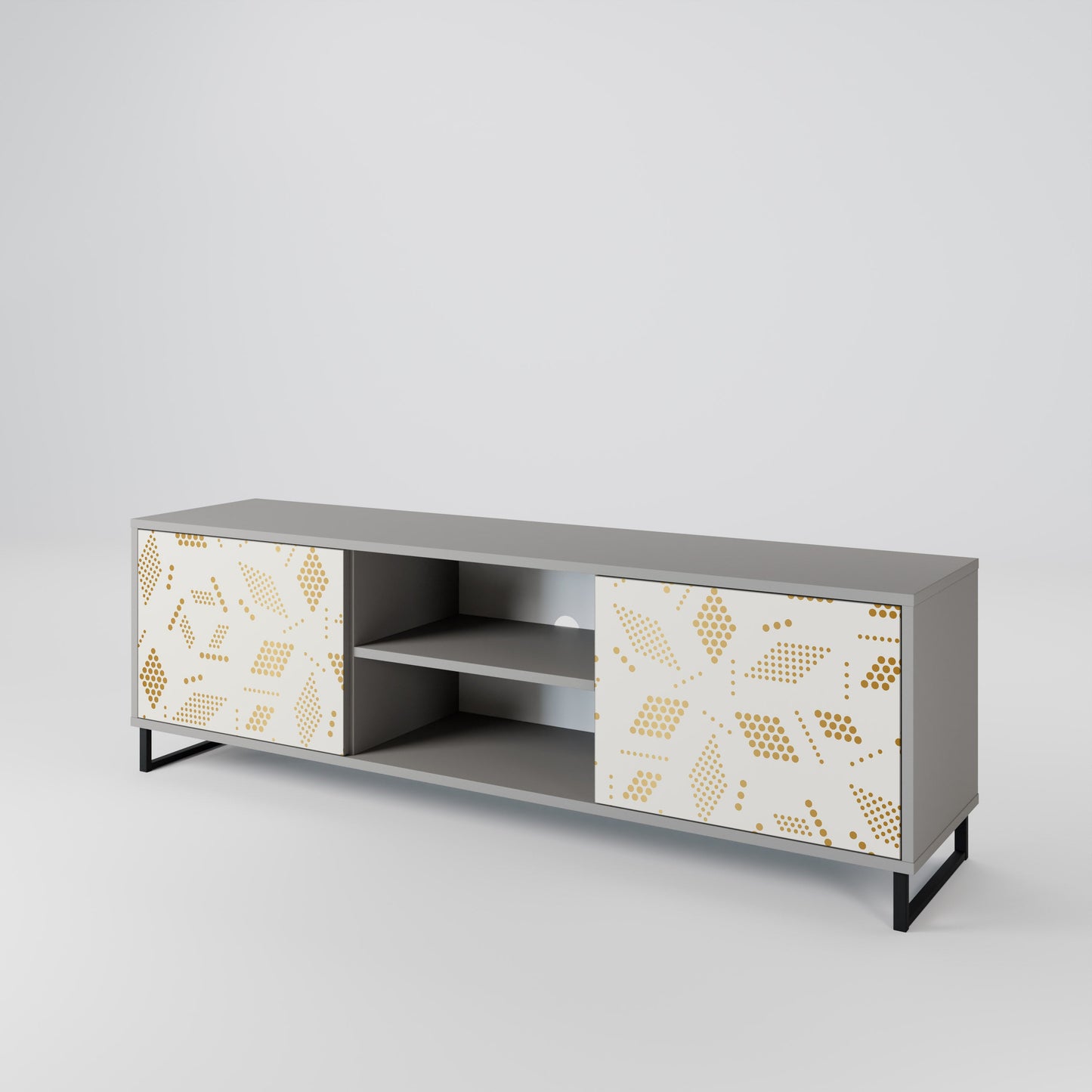 SPOTTED DAZE 2-Door TV Stand in Grey Finish