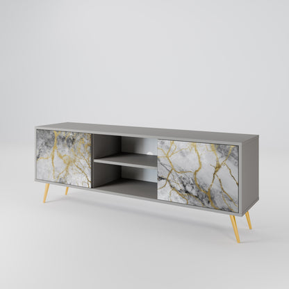 TIMELESS GLIDE 2-Door TV Stand in Grey Finish
