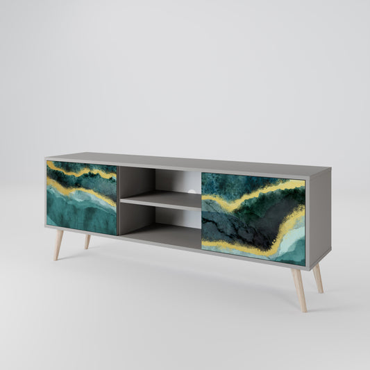 GOLDRUSH ODYSSEY 2-Door TV Stand in Grey Finish