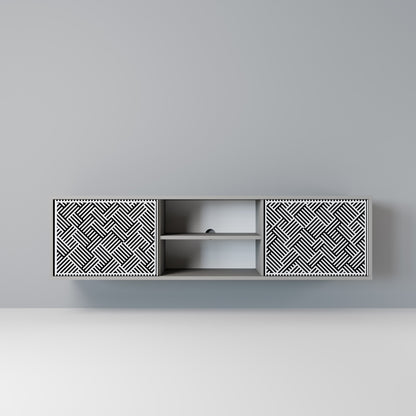 TEMPORARY SEQUENCE 2-Door TV Stand in Grey Finish