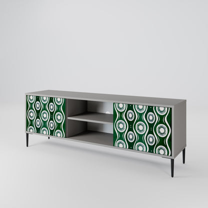 GREEN EYES 2-Door TV Stand in Grey Finish