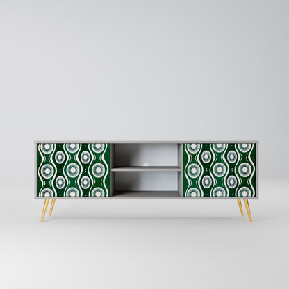GREEN EYES 2-Door TV Stand in Grey Finish