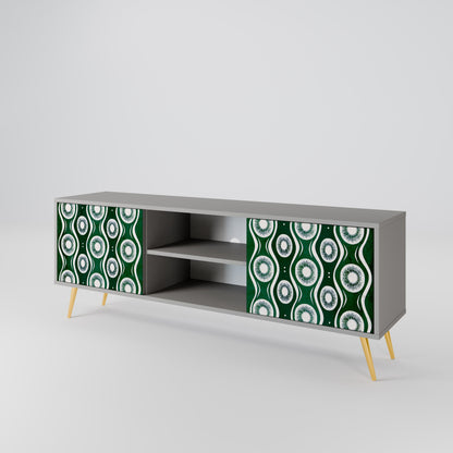 GREEN EYES 2-Door TV Stand in Grey Finish