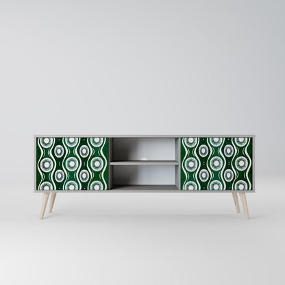 GREEN EYES 2-Door TV Stand in Grey Finish