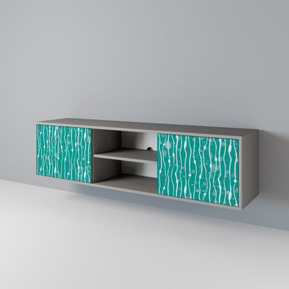 TURQUOISE RAIN 2-Door TV Stand in Grey Finish