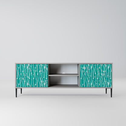 TURQUOISE RAIN 2-Door TV Stand in Grey Finish