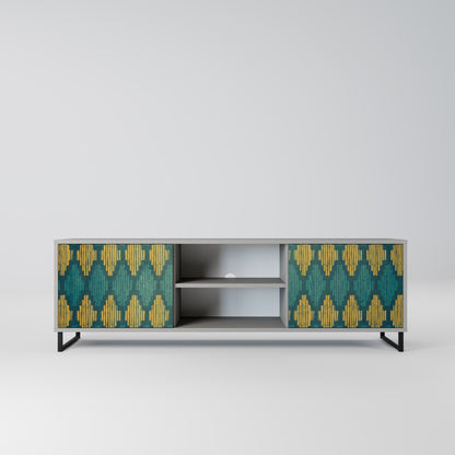 POLYGONS 2-Door TV Stand in Grey Finish