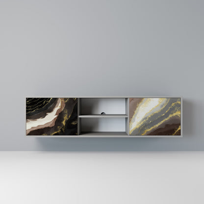 GOLD DUST 2-Door TV Stand in Grey Finish