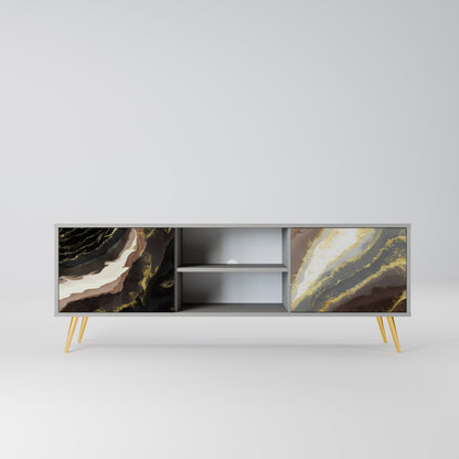 GOLD DUST 2-Door TV Stand in Grey Finish