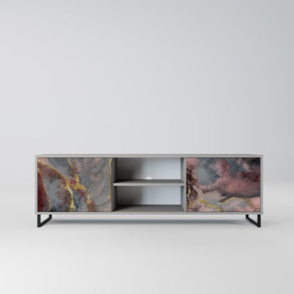 GOLDEN TIDES 2-Door TV Stand in Grey Finish