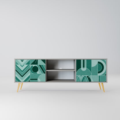 HARMONIC GRID 2-Door TV Stand in Grey Finish