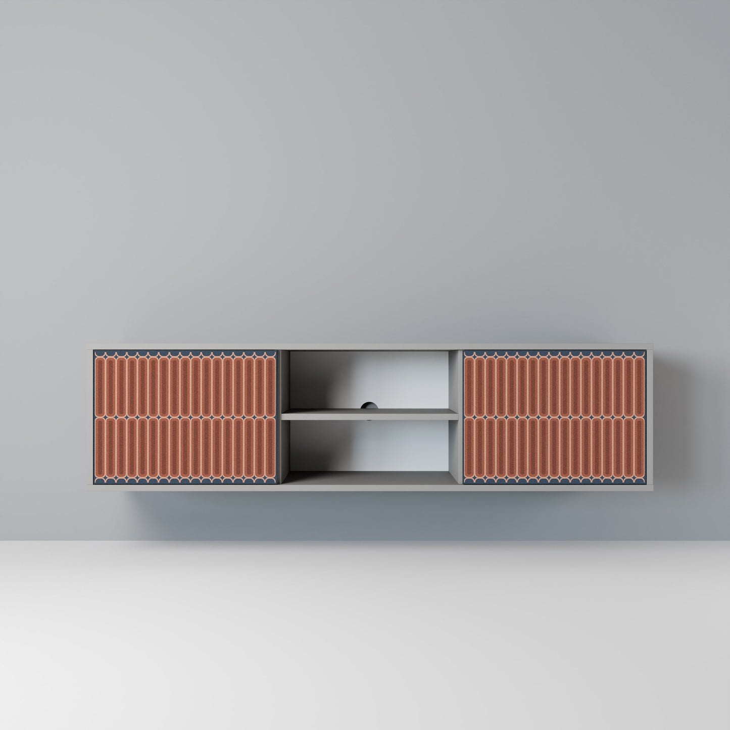 HYPNOTIC GATE 2-Door TV Stand in Grey Finish