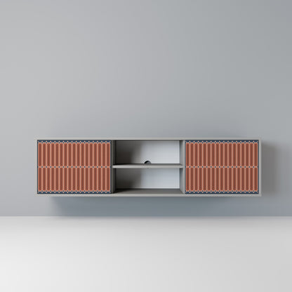 HYPNOTIC GATE 2-Door TV Stand in Grey Finish