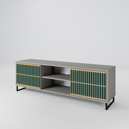 ILUSION GATE 2-Door TV Stand in Grey Finish