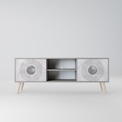 SOLID CIRCLES 2-Door TV Stand in Grey Finish