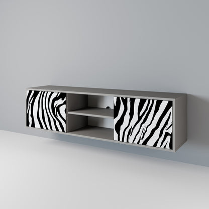 SPLENDID ZEBRA 2-Door TV Stand in Grey Finish
