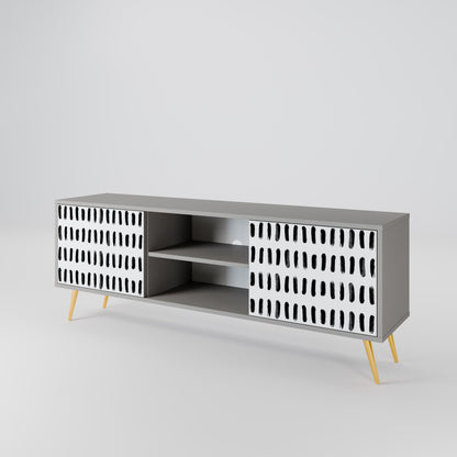 NIGHTY MELODIES 2-Door TV Stand in Grey Finish