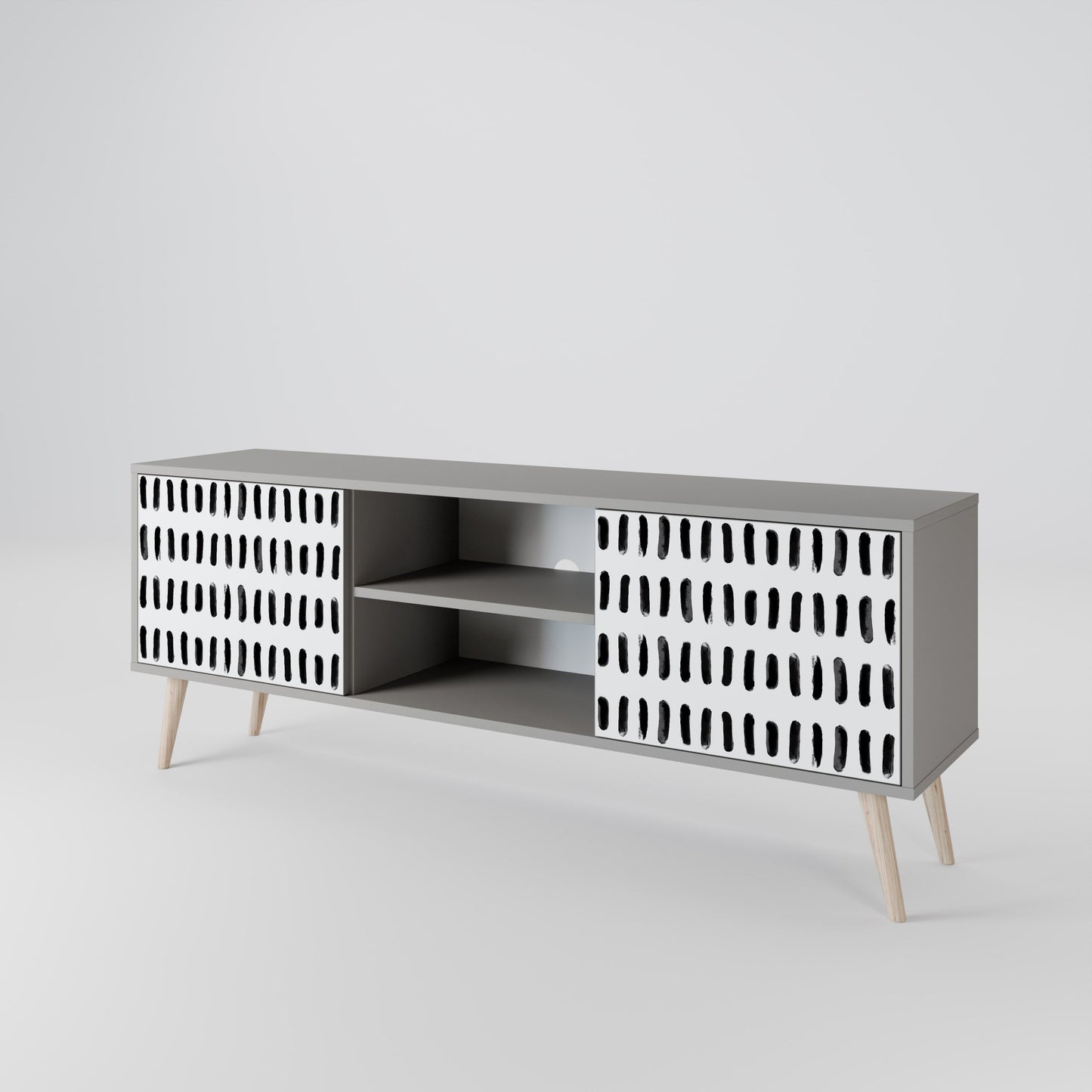 NIGHTY MELODIES 2-Door TV Stand in Grey Finish