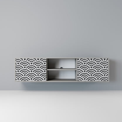 GLOOMY HOST 2-Door TV Stand in Grey Finish