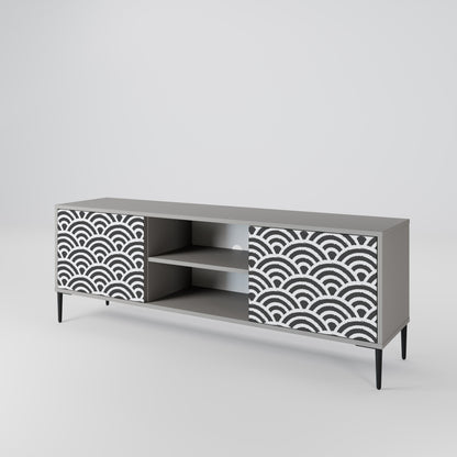 GLOOMY HOST 2-Door TV Stand in Grey Finish