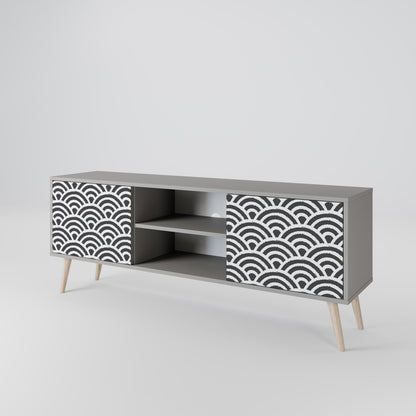 GLOOMY HOST 2-Door TV Stand in Grey Finish