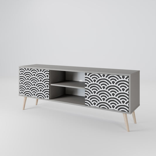 GLOOMY HOST 2-Door TV Stand in Grey Finish