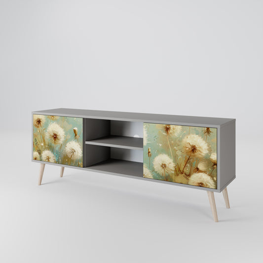 DREAMY MEADOW 2-Door TV Stand in Grey Finish