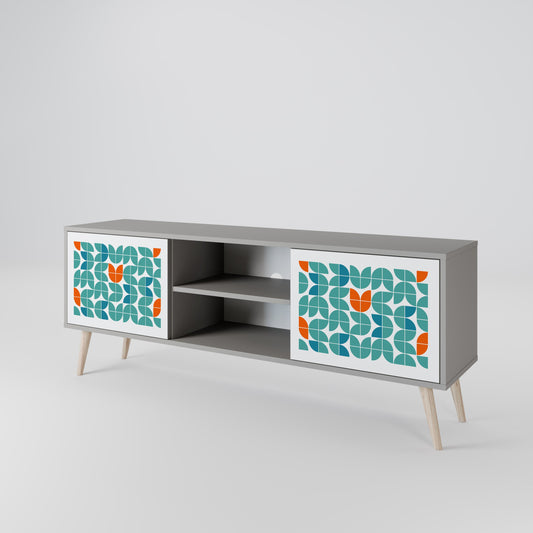 BE THE CHANGE 2-Door TV Stand in Grey Finish