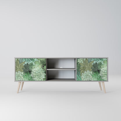 SUCCULENT CLUSTER 2-Door TV Stand in Grey Finish