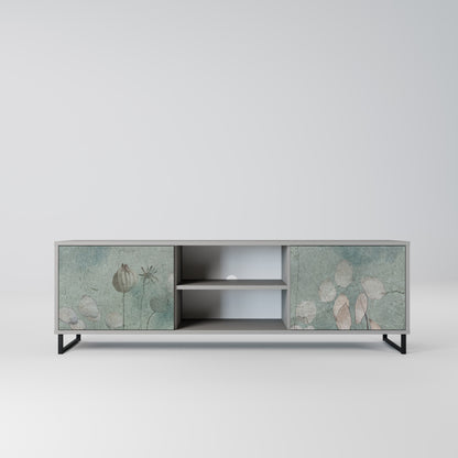 NIGHT LADY 2-Door TV Stand in Grey Finish