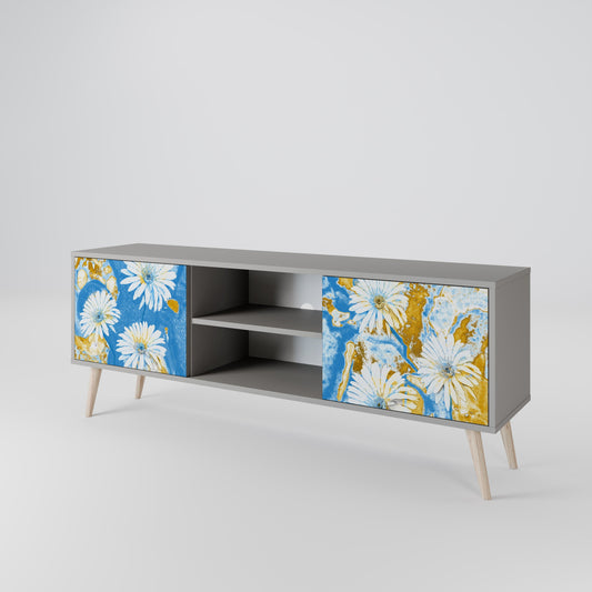 DAISY LUXE 2-Door TV Stand in Grey Finish
