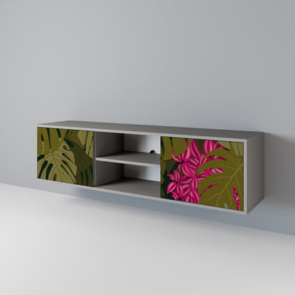 TROPICAL BEAUTY 2-Door TV Stand in Grey Finish