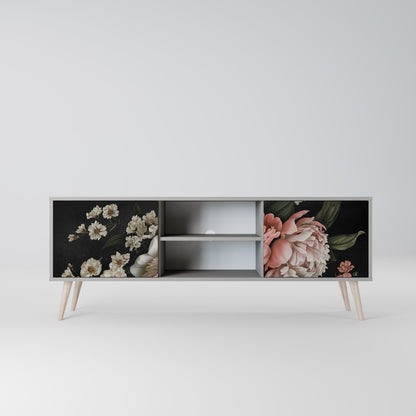 LUSH ELEGANCE 2-Door TV Stand in Grey Finish