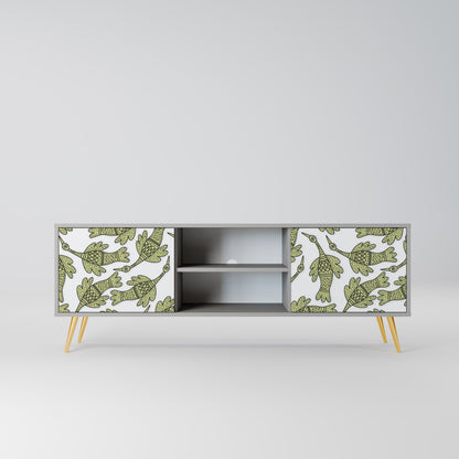 SEEDLING SONGBIRD 2-Door TV Stand in Grey Finish