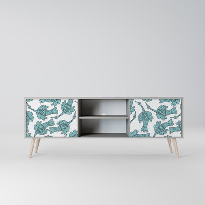 WATERSPOUT SONGIBIRD 2-Door TV Stand in Grey Finish