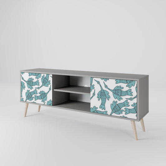 WATERSPOUT SONGIBIRD 2-Door TV Stand in Grey Finish