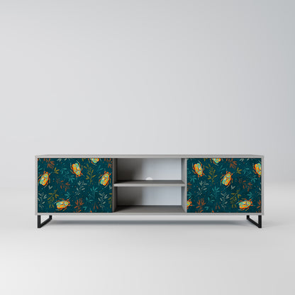 AUTUMN INSECTS 2-Door TV Stand in Grey Finish